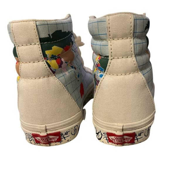 VANS Save Our Planet Skater Hi-tops w/Maps Men's Size 6 Women's Size 7.5 - Picture 3 of 8